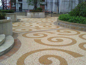 彩色天然胶粘石路面